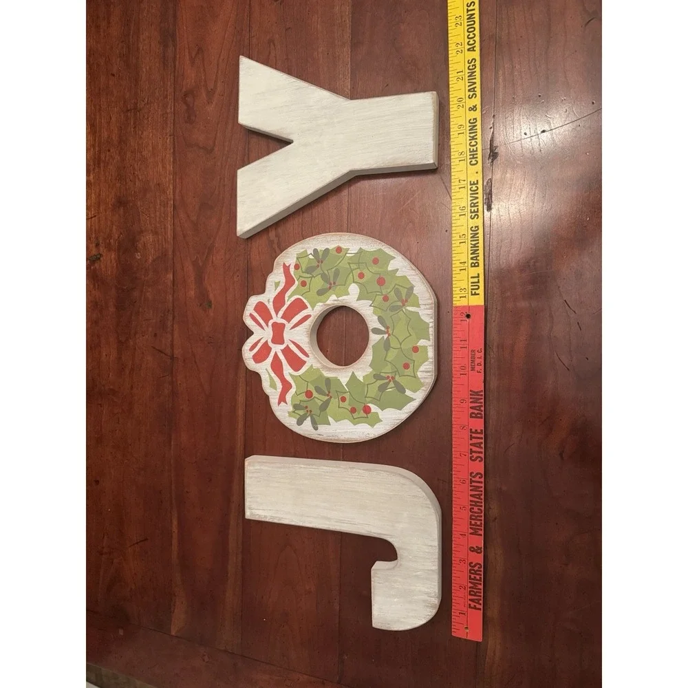 Burton & Burton‎ Wood J-O-Y Christmas Holiday Sign